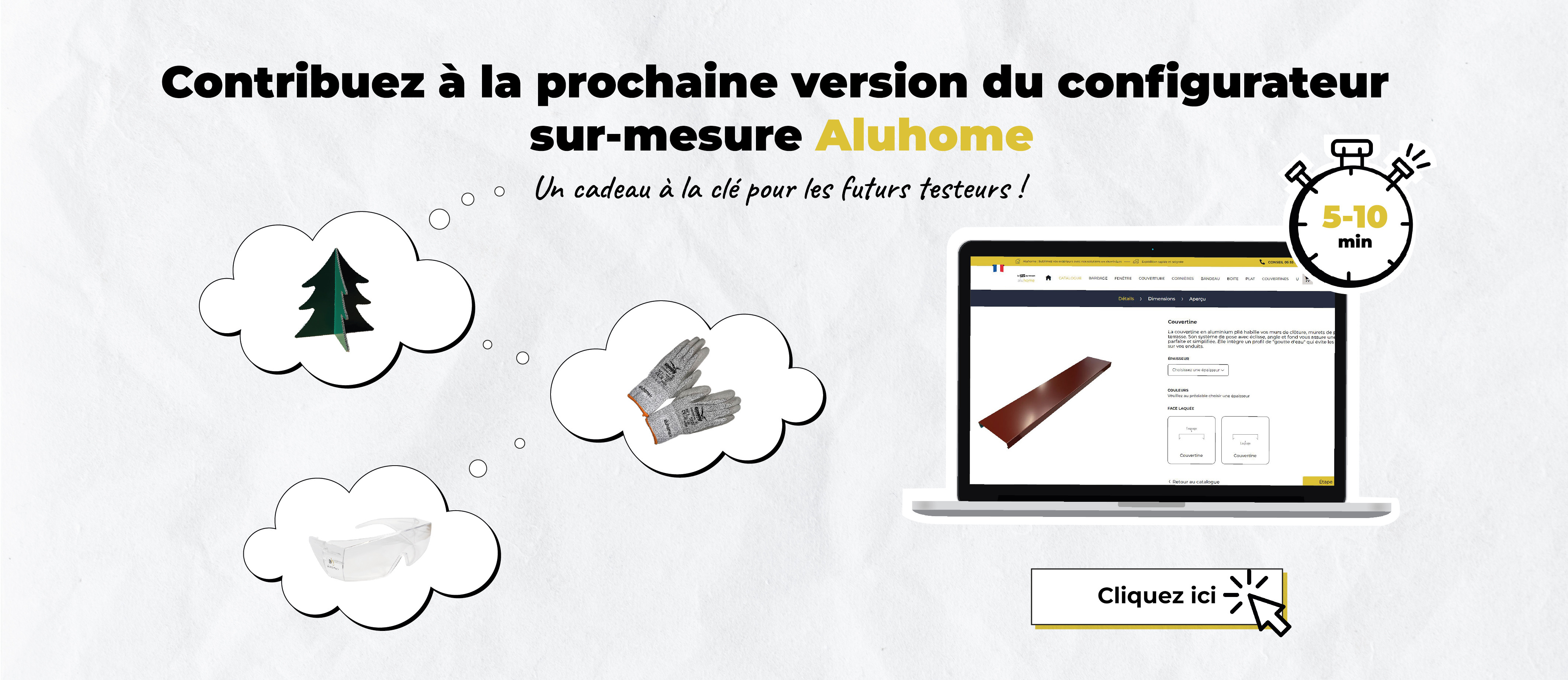 Contribuez à l'amélioration du configurateur Aluhome :) Un cadeau à la clé ! 